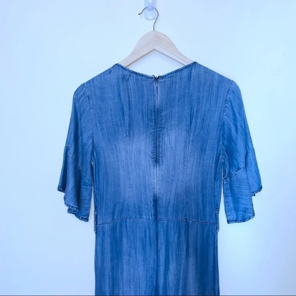 NWT 4our Dreamers Denim Cropped Wide Leg Jumpsuit